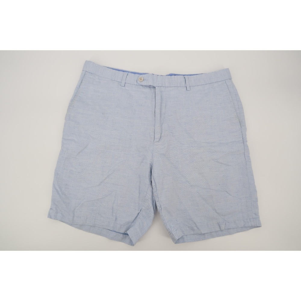 Peter Millar Mens 38 Seaside Blue Linen Cotton Golf Preppy Shorts